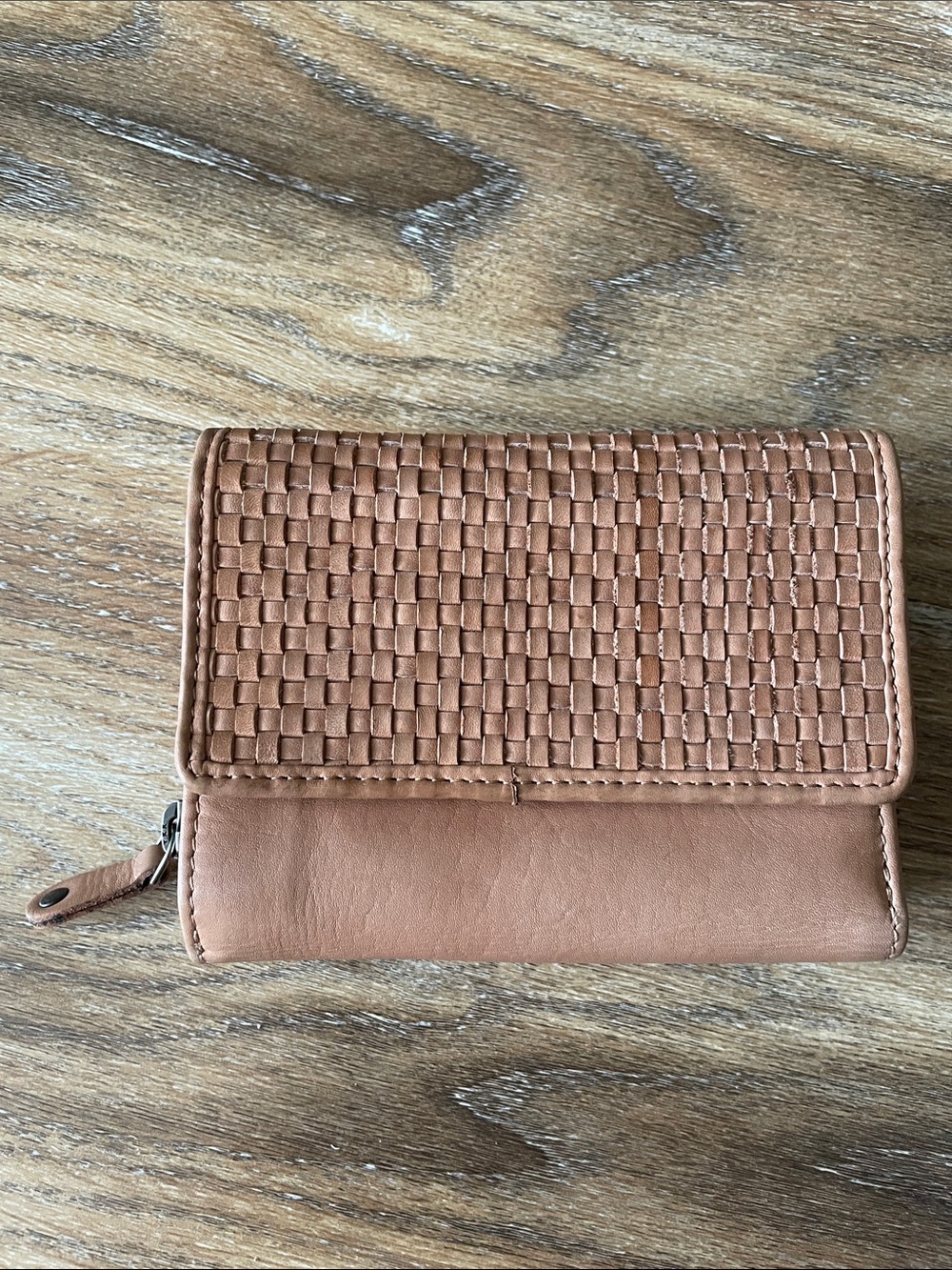 Harbour 2nd Woven Leather Trifold Wallet